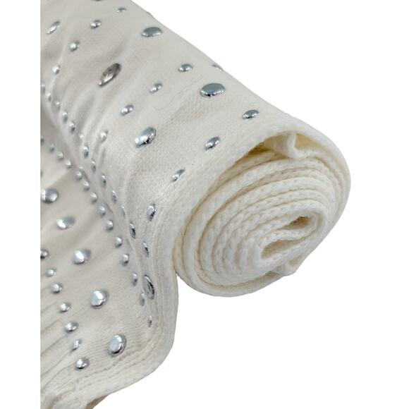 Michael Kors White Knit Studded Scarf - Picture 8 of 10